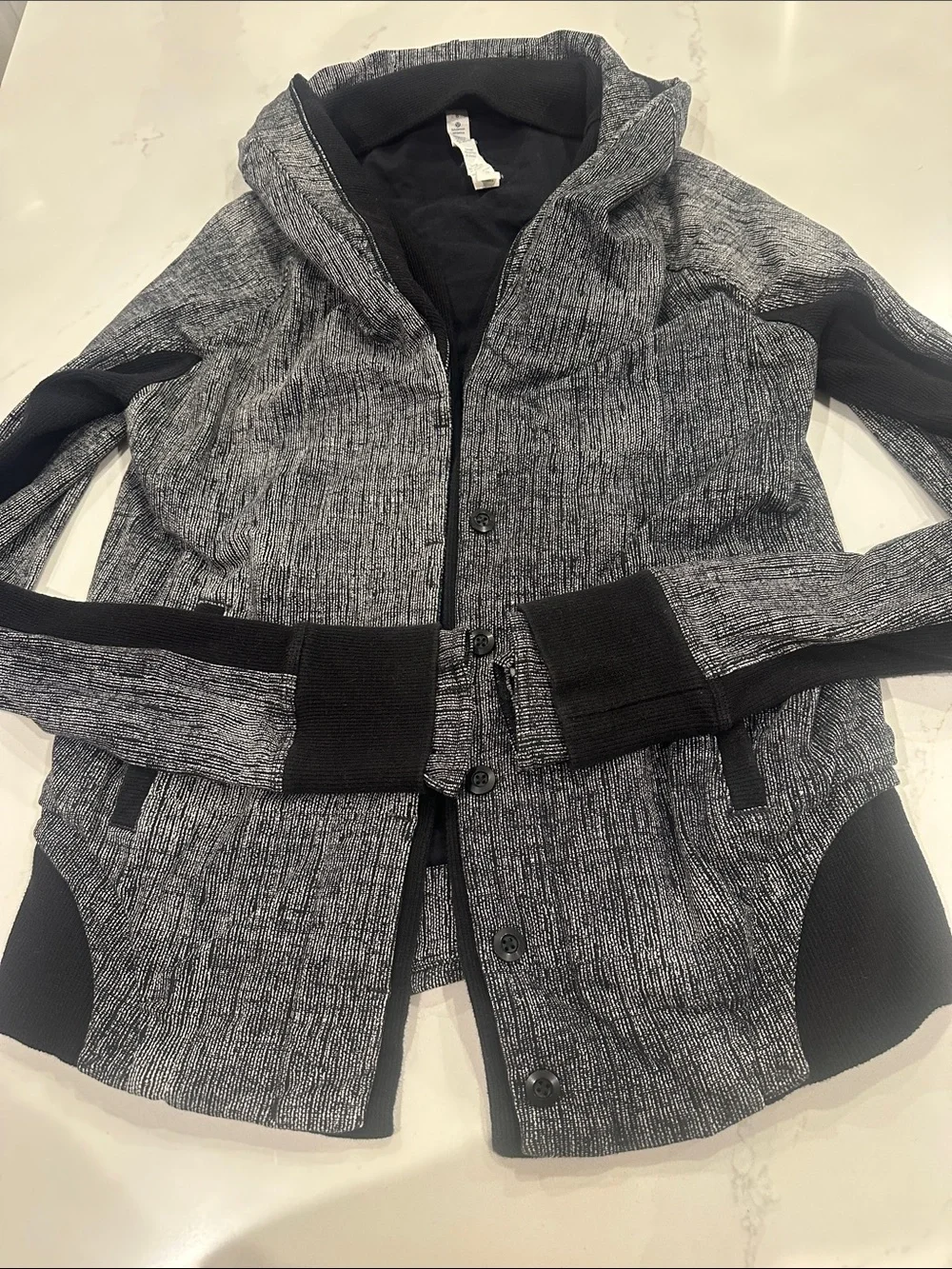 Lululemon To Class Jacket French Terry Texture Black Dune Jacket Size 8